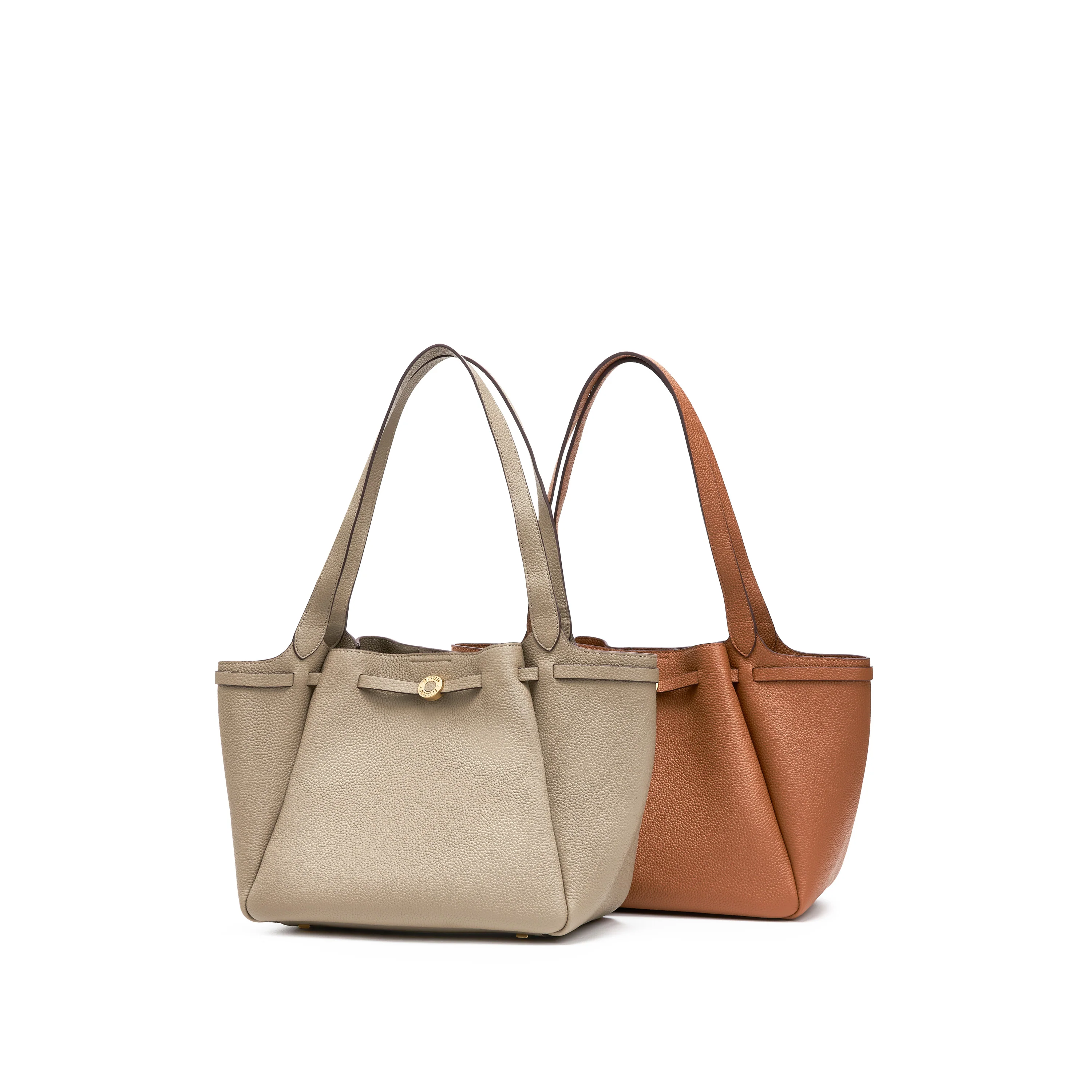 Brown ST Gold Coin Bucket Tote Bags - Image 7