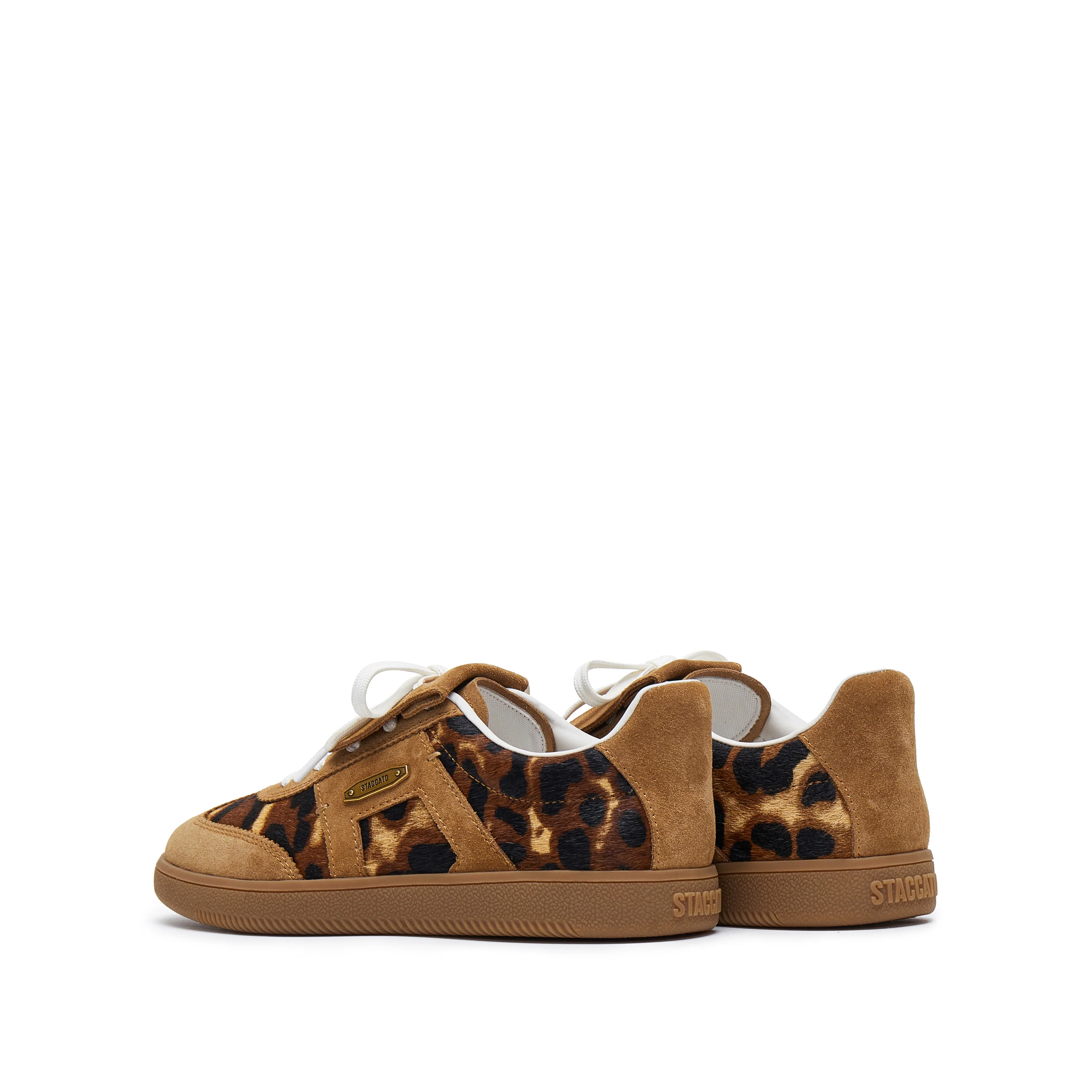 Leopard Lace-Up Detachable Tongue Sneakers - Image 3