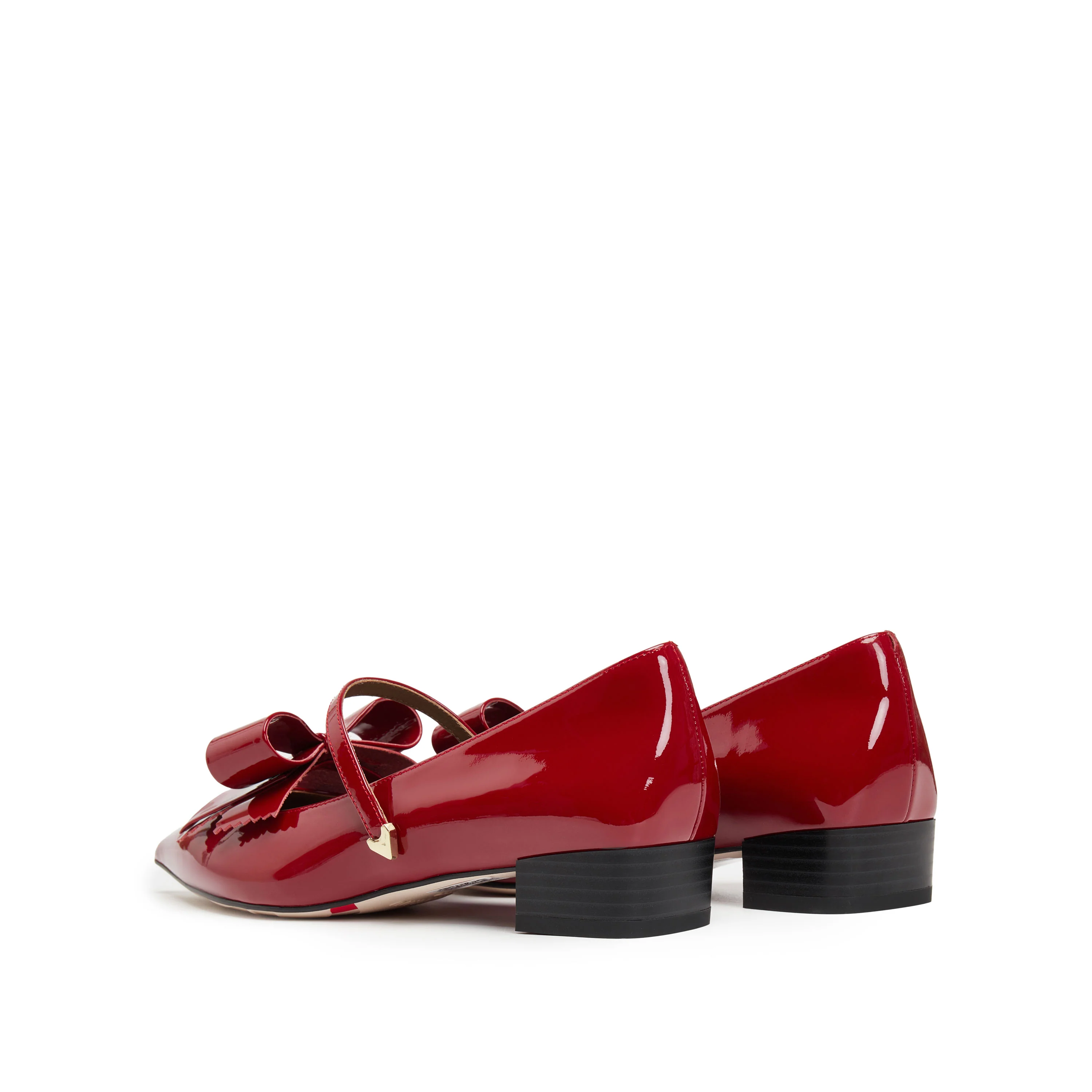 Red Bow Patent Pointed Mary Jane Flats - Image 3
