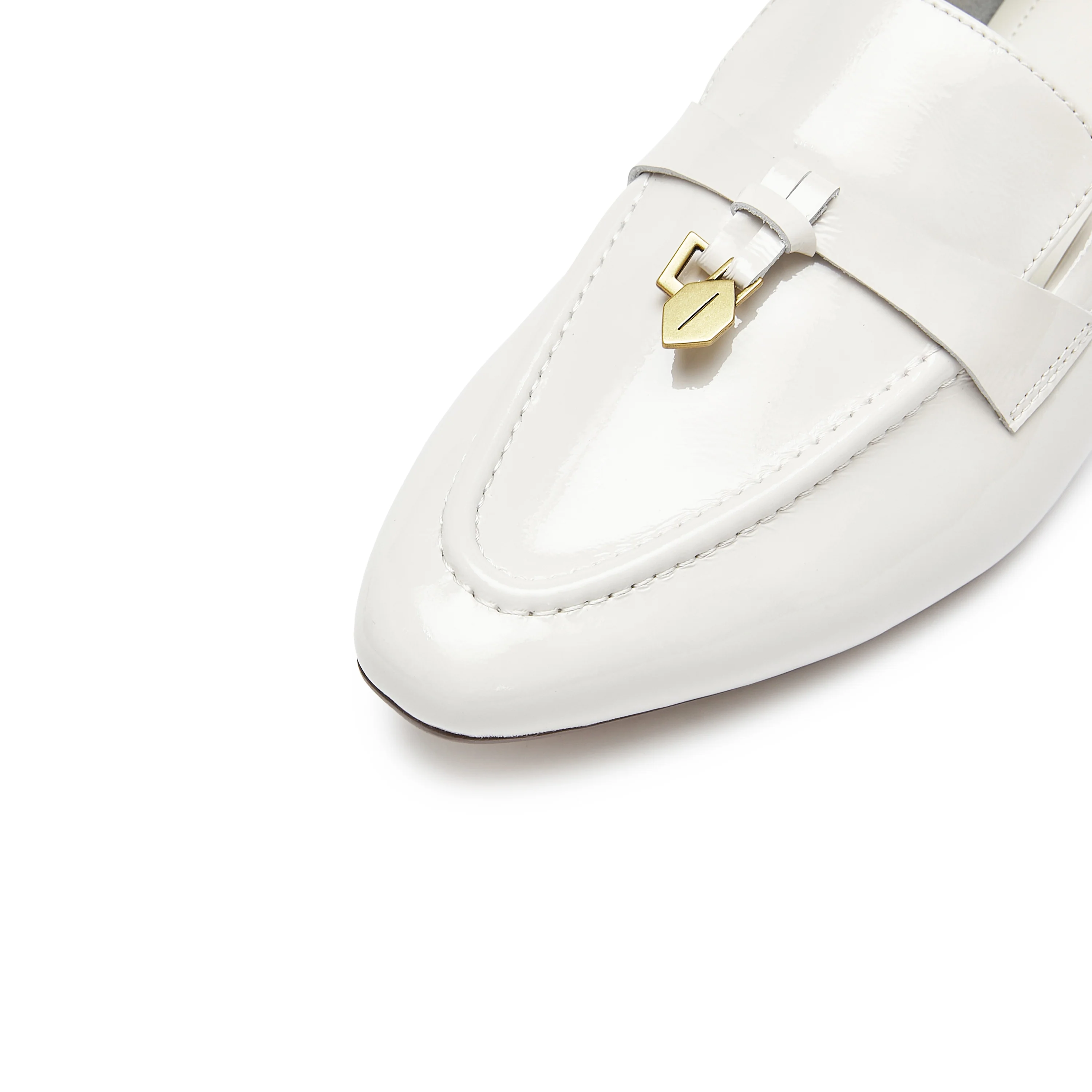 Beige Classic Signature Patent Loafers - Image 5