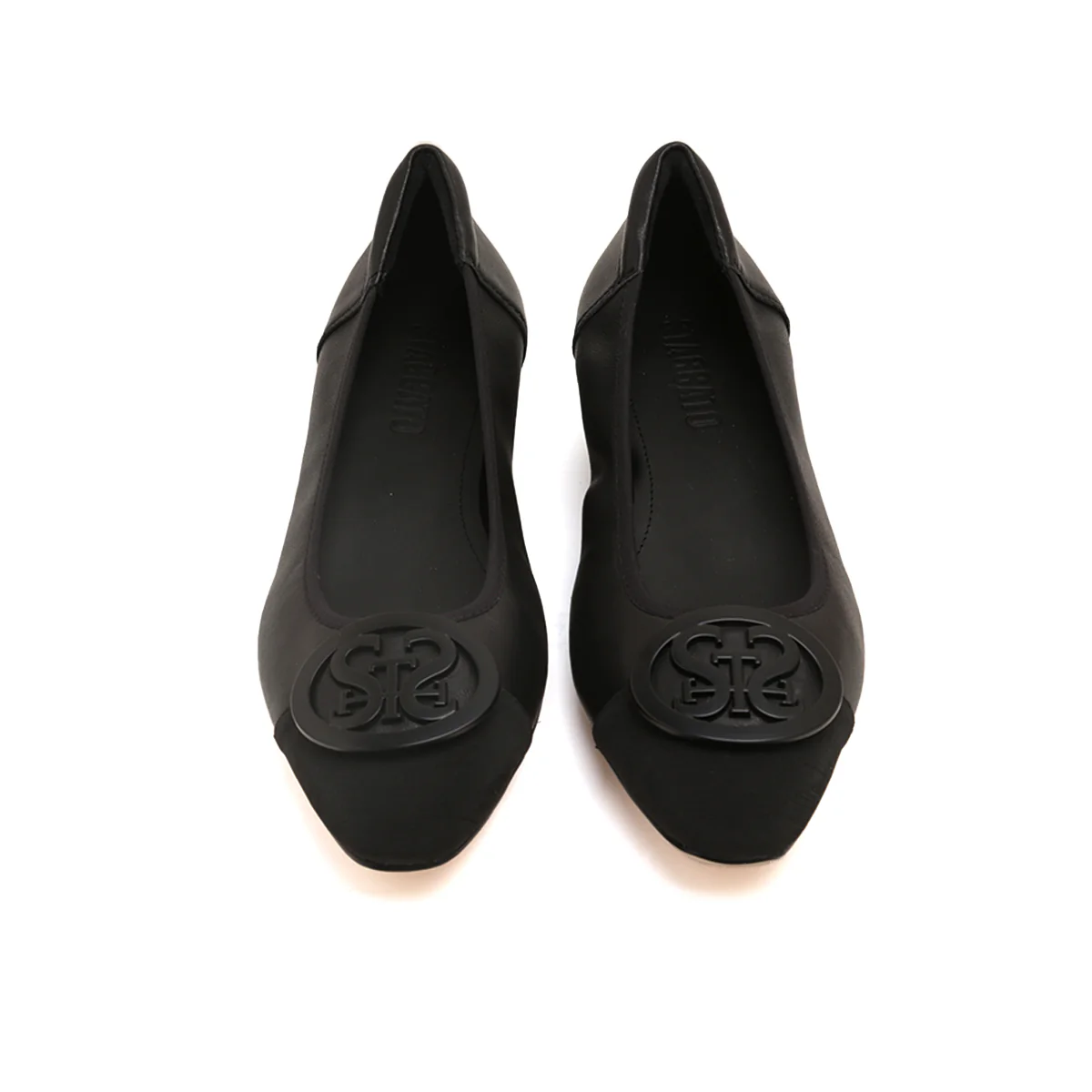 Black ST Buckle Workwear Leather Pumps - Image 5