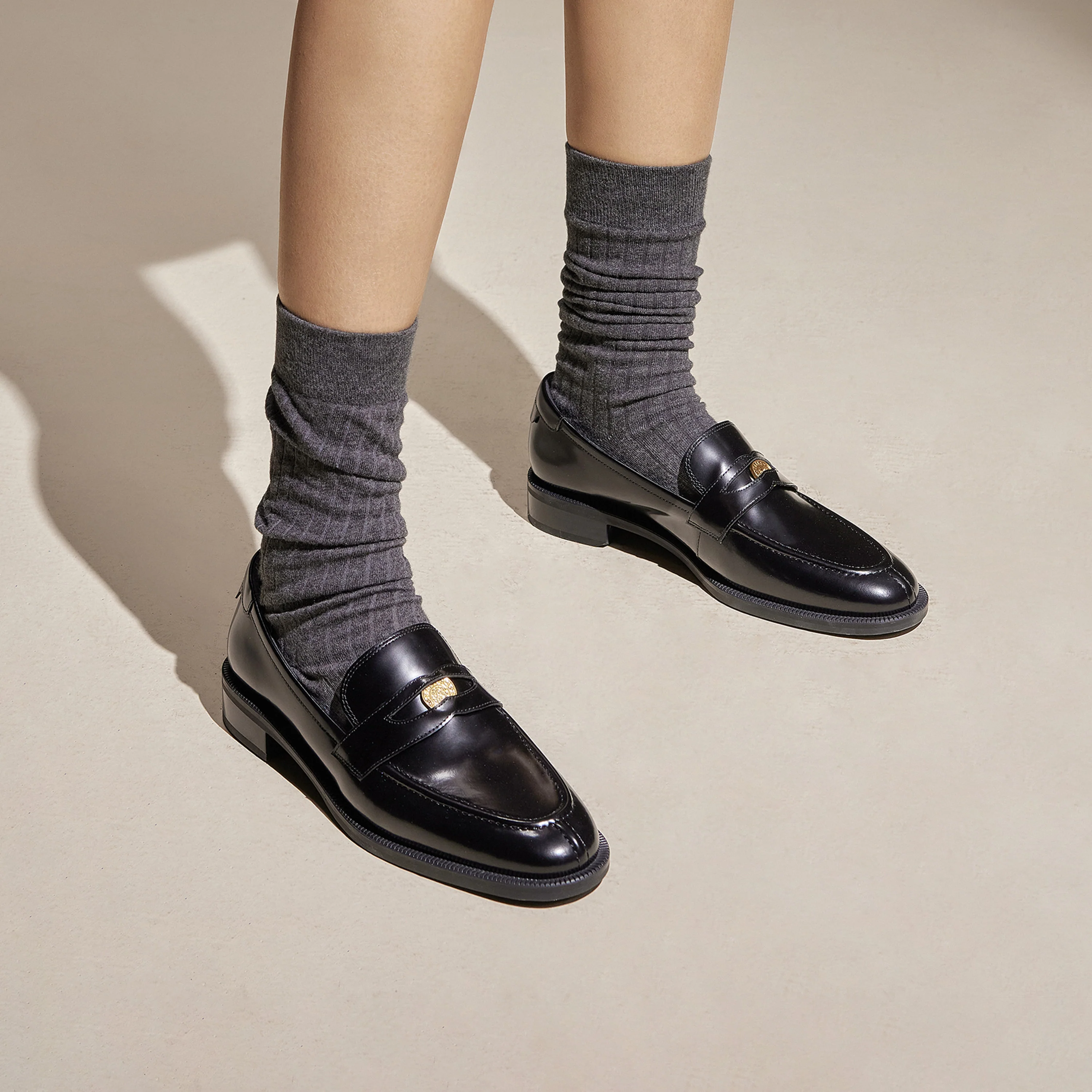 Brown Signature Golden Leaf Penny Loafers - Image 6